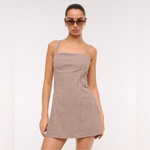 Abercrombie bra free every day skort brown plaid gingham dress